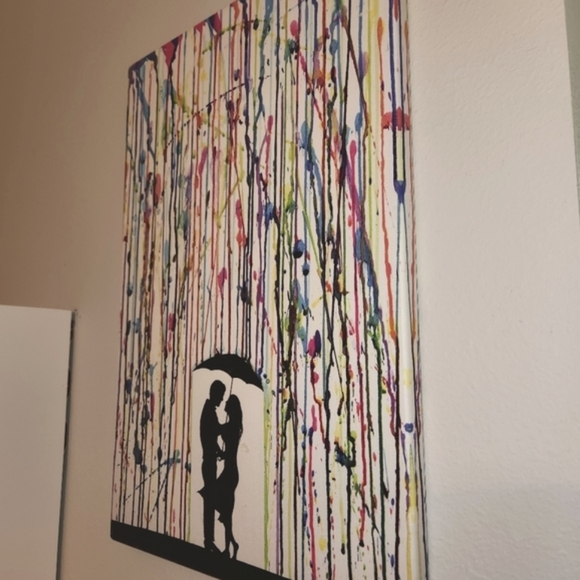 Couples Crayon Art Rain Print - Picture 3 of 5